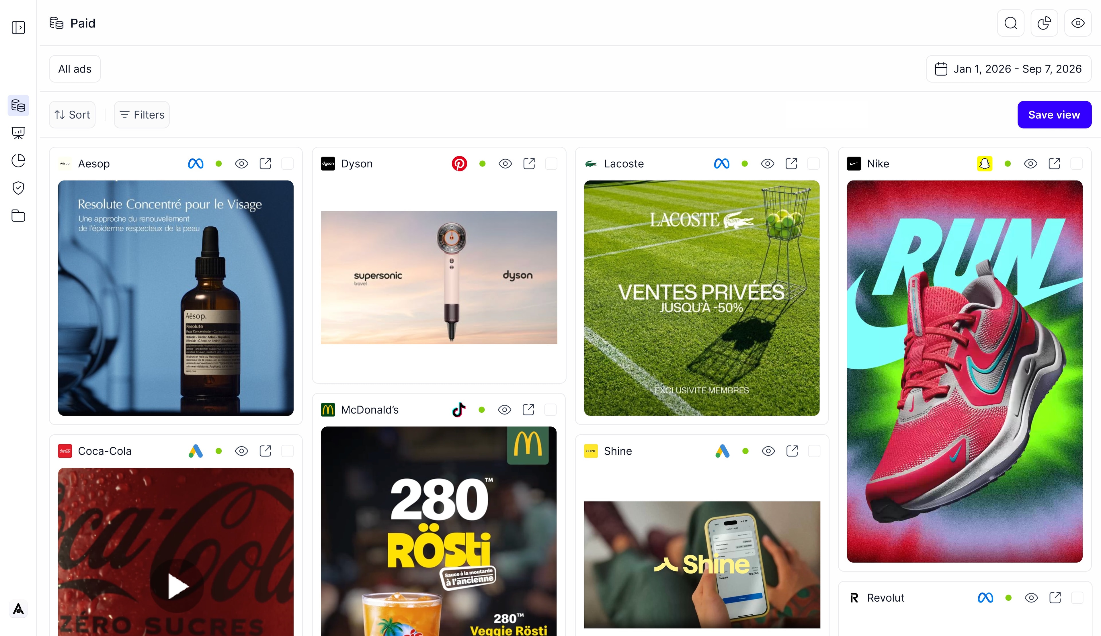 Aperçu visuel de la plateforme AdsWizard