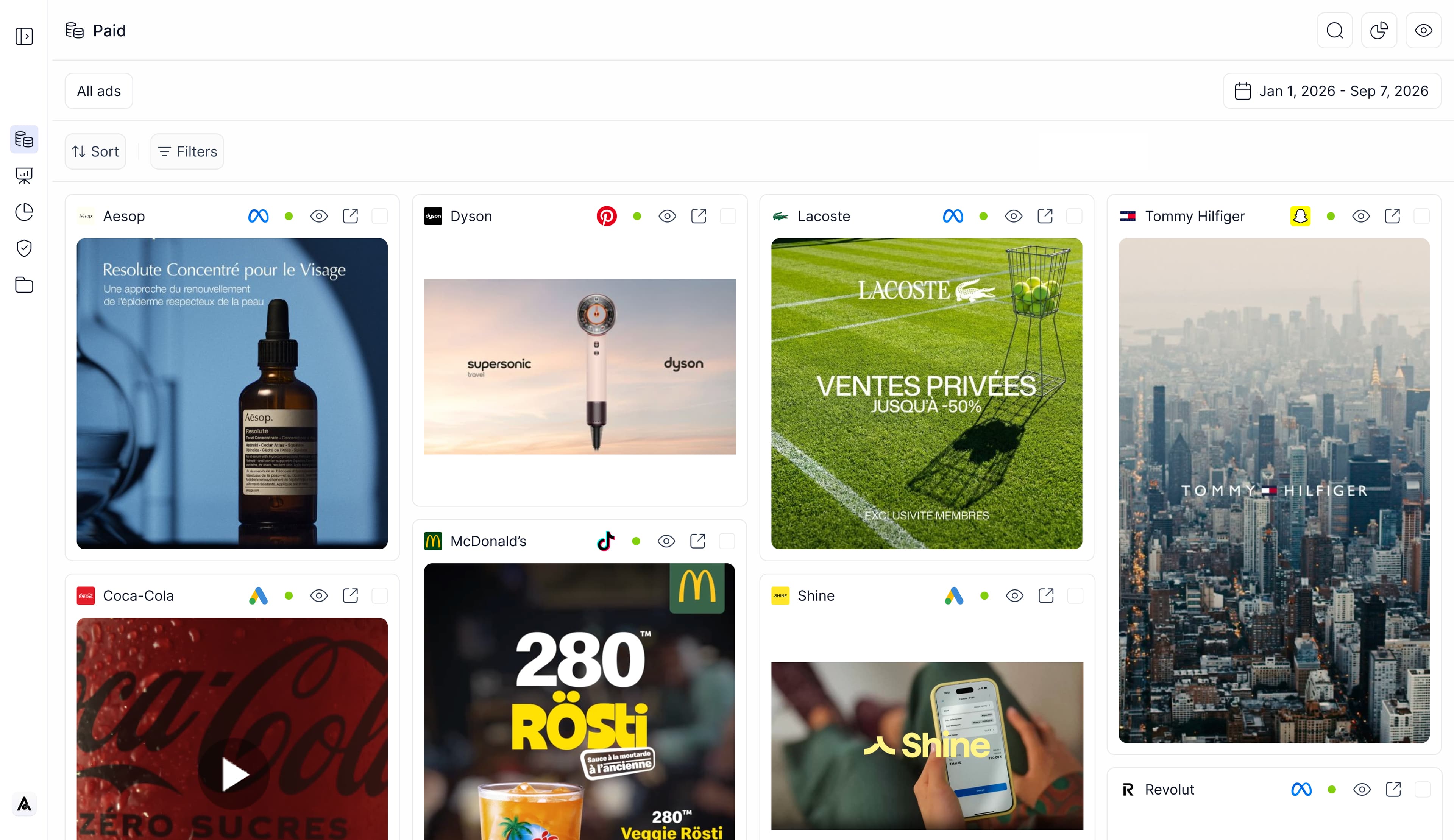 Aperçu de la plateforme AdsWizard Core.